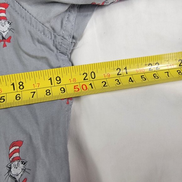 Dr Seuss Cat In The Hat Mustache Brigade Mens X Small Gray Long Sleeve Shirt - Picture 9 of 11